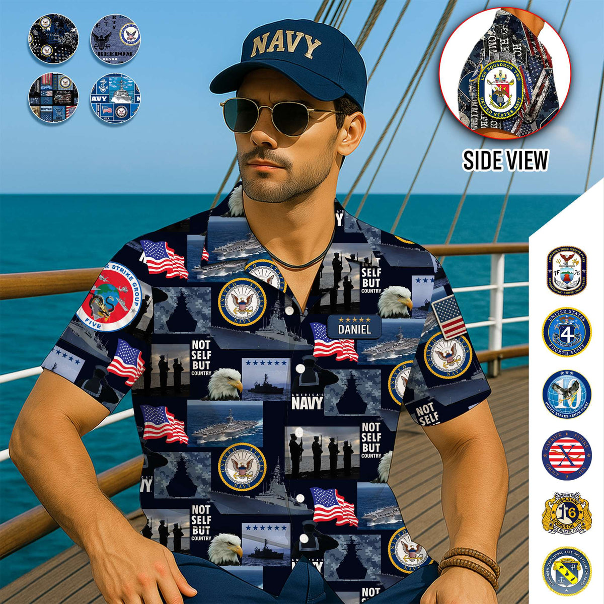 Proud Navy Veterans Hawaiian Shirt - Personalized Military Logo Gifts For Veteran 04HULU180625-Homacus