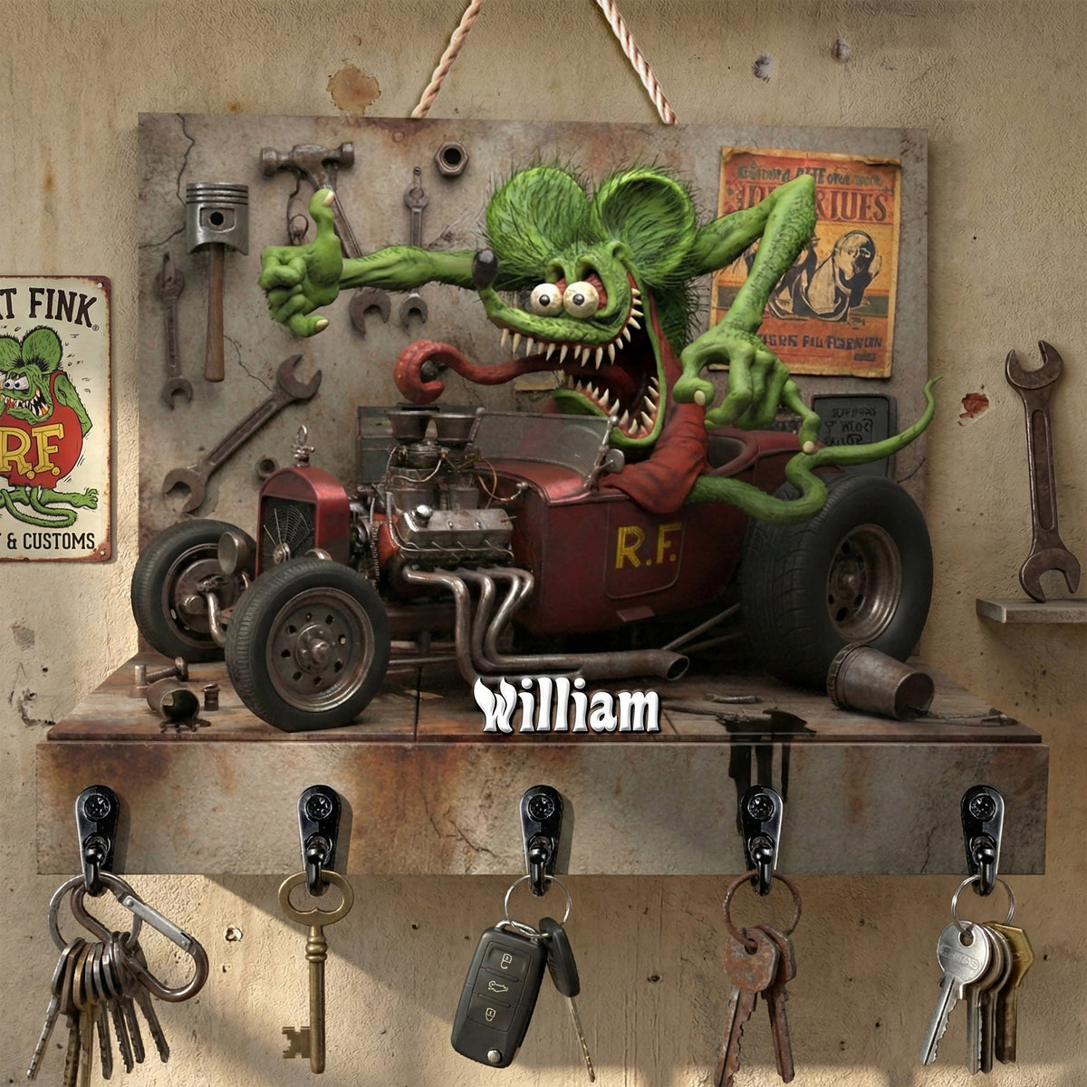 Hot Rod Acrylic Key Hanger - Personalized Gifts For Hot Rod Lovers 05kimg200126-Homacus