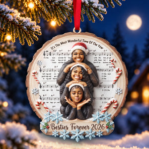 Wonderful Time With Besties Ornament - Custom Photo Christmas Gifts For Friends 01hulu171026-Homacus