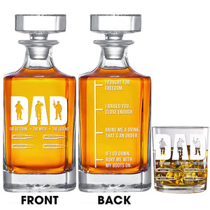 Veteran Dad Whiskey Decanter Set - Personalized Gift For Dad 03TOQN220525-Homacus