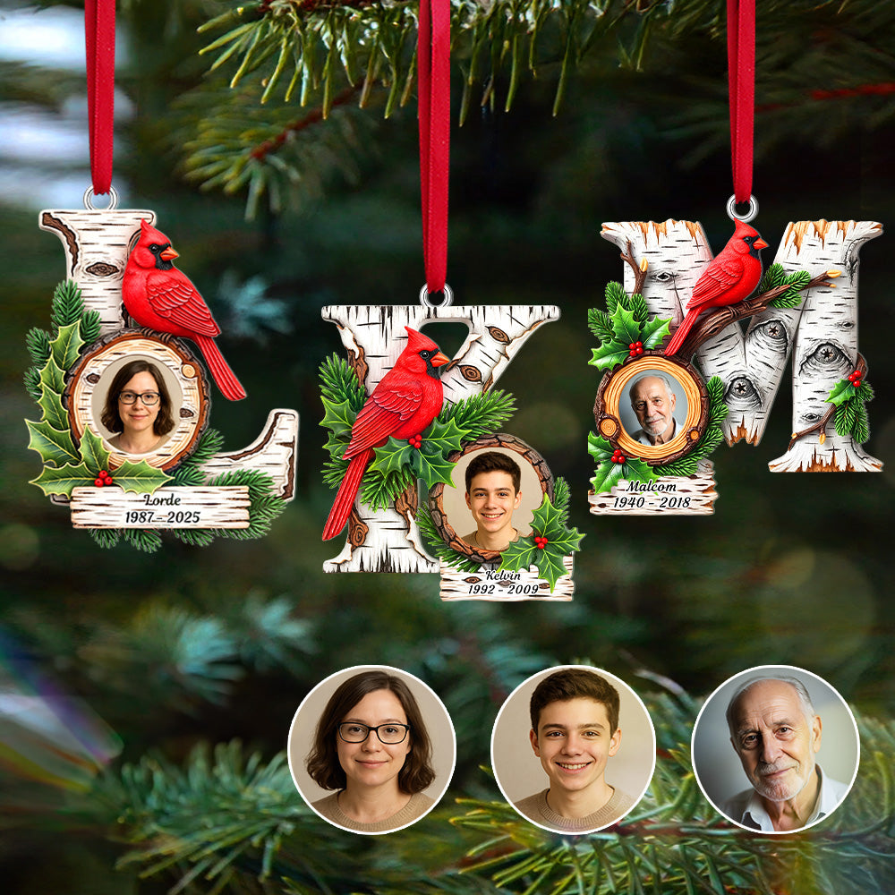 Memorial Cardinal Ornament With Initials - Personalized Christmas Gift For Loved Ones 02HUMG150925-Homacus