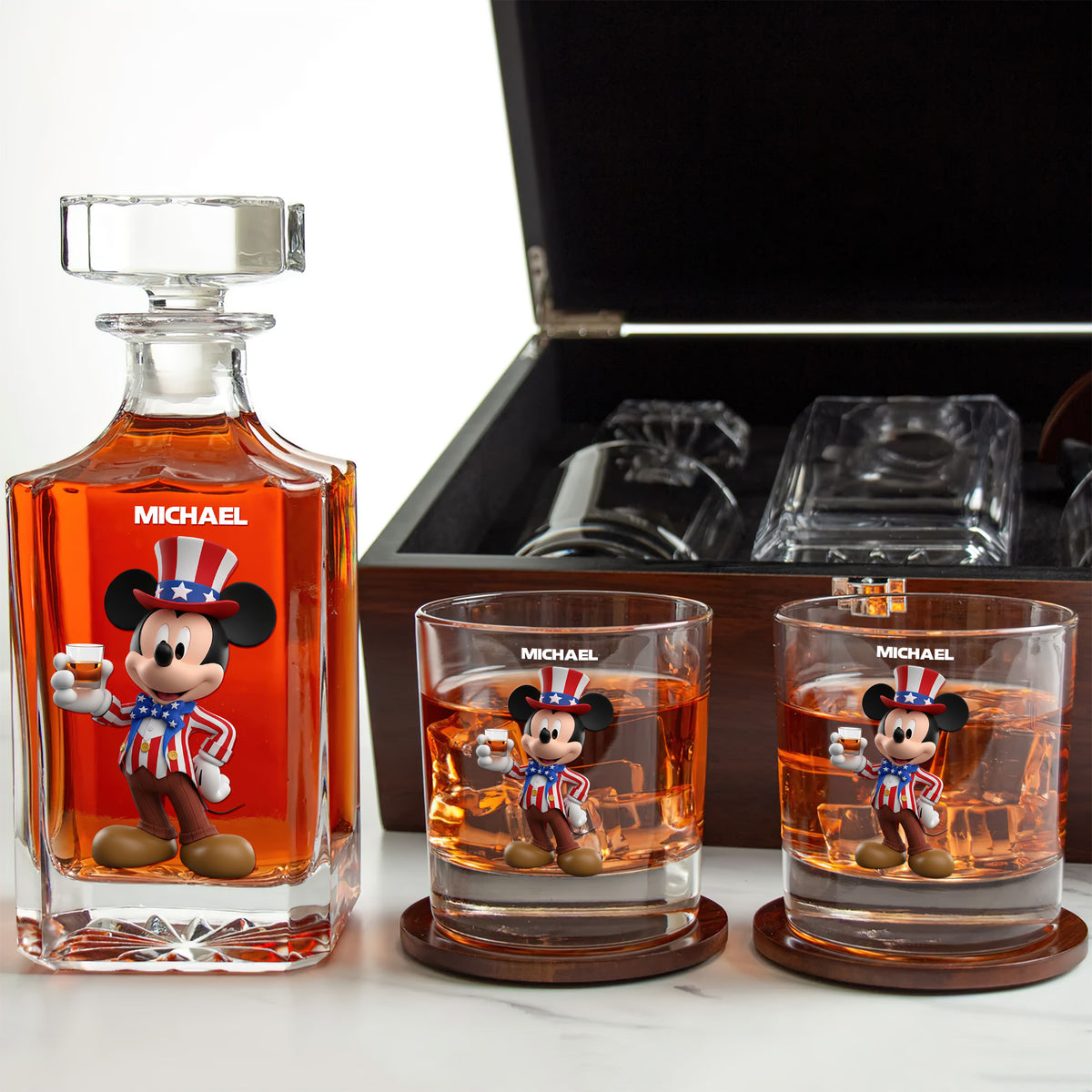 Independence Day Whiskey Decanter Set Personalized Gifts 05OHTN110625-Homacus