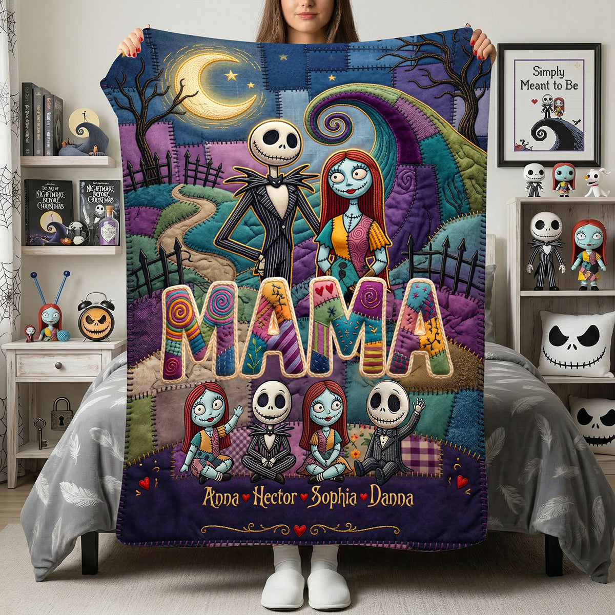 Mom and Kids Spooky Blanket - Personalized Gifts For Mother 04patn270326-Homacus