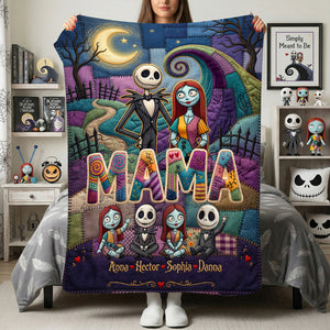 Mom and Kids Spooky Blanket - Personalized Gifts For Mother 04patn270326-Homacus