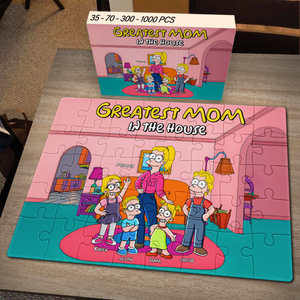 Greatest Cartoon Mom Jigsaw Puzzle - Personalized Gifts For Mom 04TOPU080425PA-Homacus