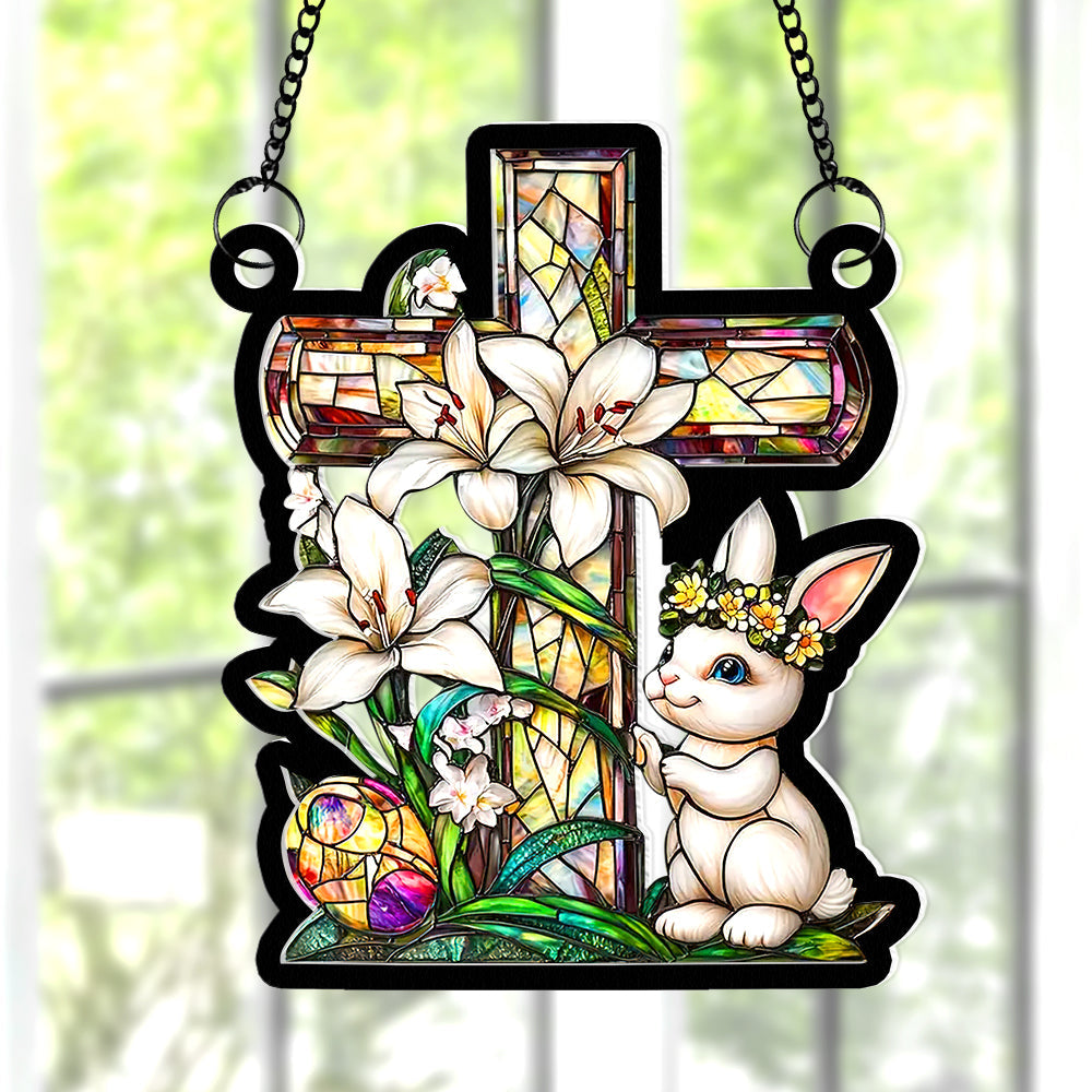 Gifts For Easter's Day Acrylic Suncatcher Rabbit Eggs 03xqqn180125-Homacus