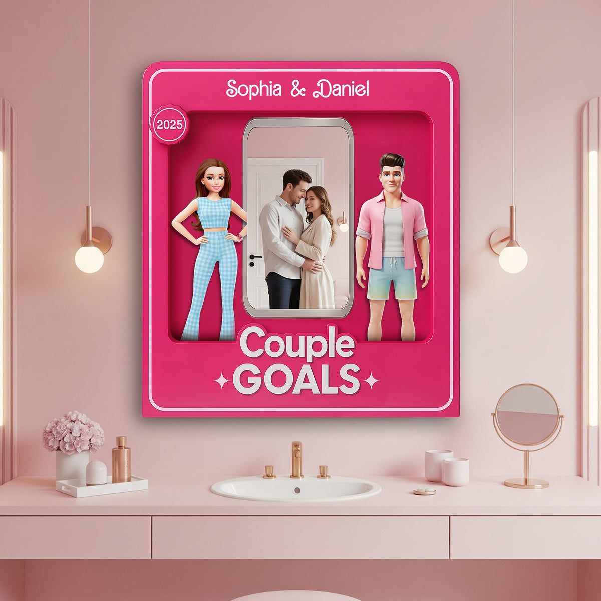 Couple Goals Shaped Mirror - Personalized Gifts For Couples 01OHLU280725-Homacus