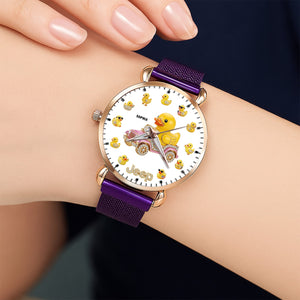 Funny Duck Mesh Strap Quartz Watch Personalized Gifts For Off Road Lovers 01HUTN040825-Homacus