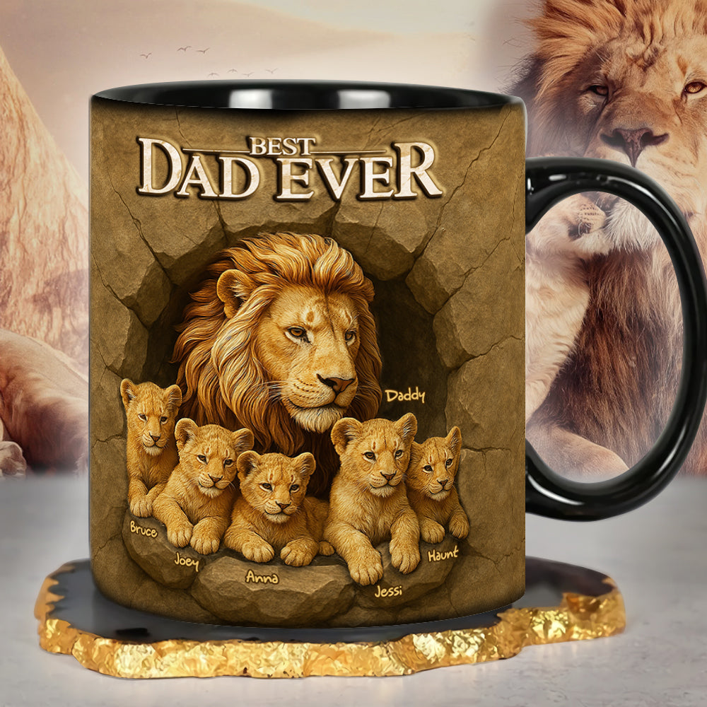Best Lion Dad Coffee Accent Mug - Personalized Gifts For Dad 02XQLU240425-Homacus