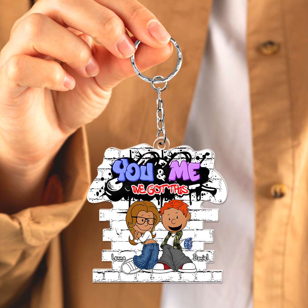 Personalized Gift For Couples Keychain Y2K Cartoon Couple 05KALU271224HG-Homacus