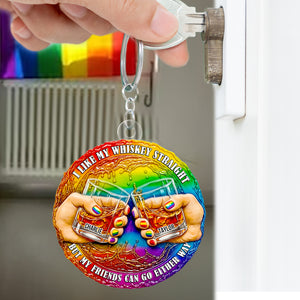 Whiskey Friend Support Keychain Personalized Gifts For LGBT Friends 01QHDT280525-Homacus