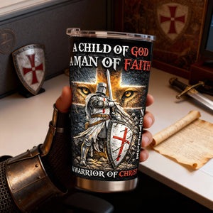 A Warrior Of Christ 20oz Tumbler - Personalized Gifts For Christian 05HULU030226-Homacus