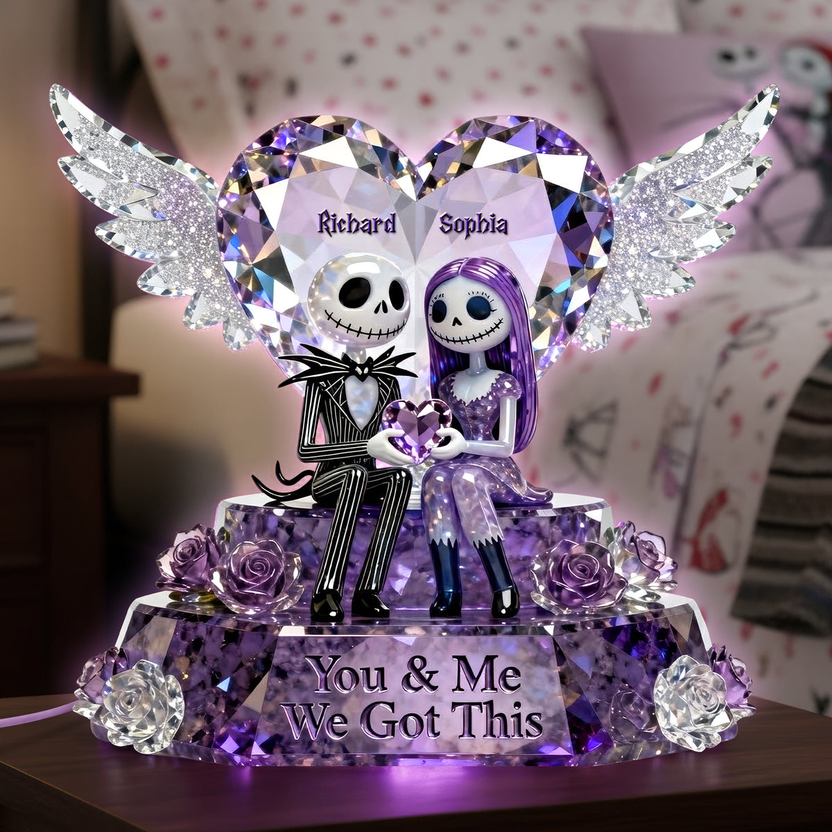 Skeleton Couple Acrylic Light Box - Personalized Gifts For Couple 04toqn311225-Homacus