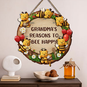 Adorable Little Bees Wood Sign - Personalized Gifts For Grandma 03OHLU300525-Homacus