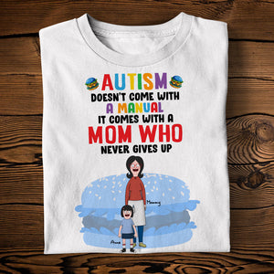 Personalized Gifts For Autism Mom Shirt, Mom & Her Little Kid 01KALU100325HG-Homacus