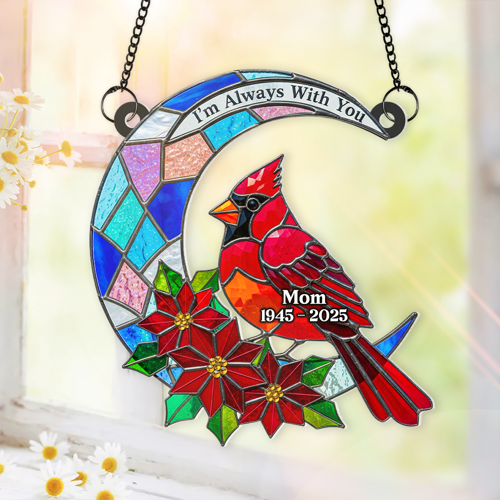 Cardinal Bird Acrylic Window Suncatcher Ornament - Personalized Remembrance Gifts 03napu120625-Homacus