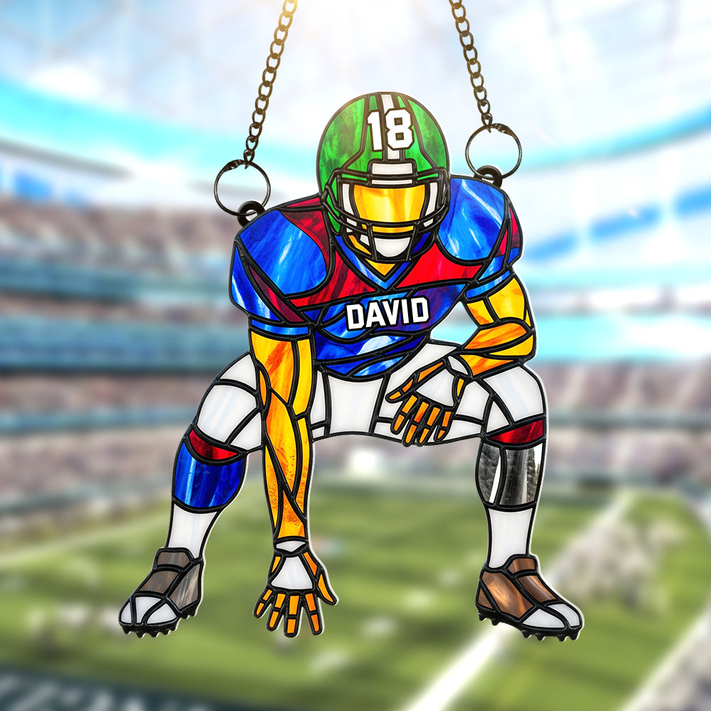 Football Player Suncatcher Ornament - Personalized Gifts For Football Lovers 04ohqn120725-Homacus