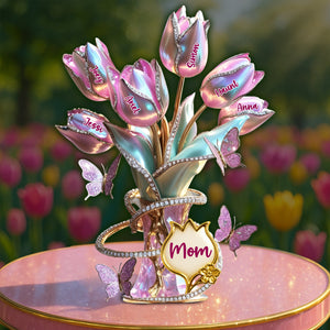 Tulips Of Love To Mom Acrylic Plaque - Personalized Gift For Mother 03TGLU240425-Homacus