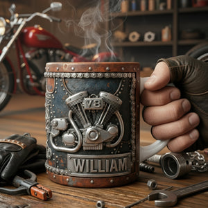Motorcycle Engine Coffee Mug – Personalized Gifts For Bikers 02tgqn041225-Homacus