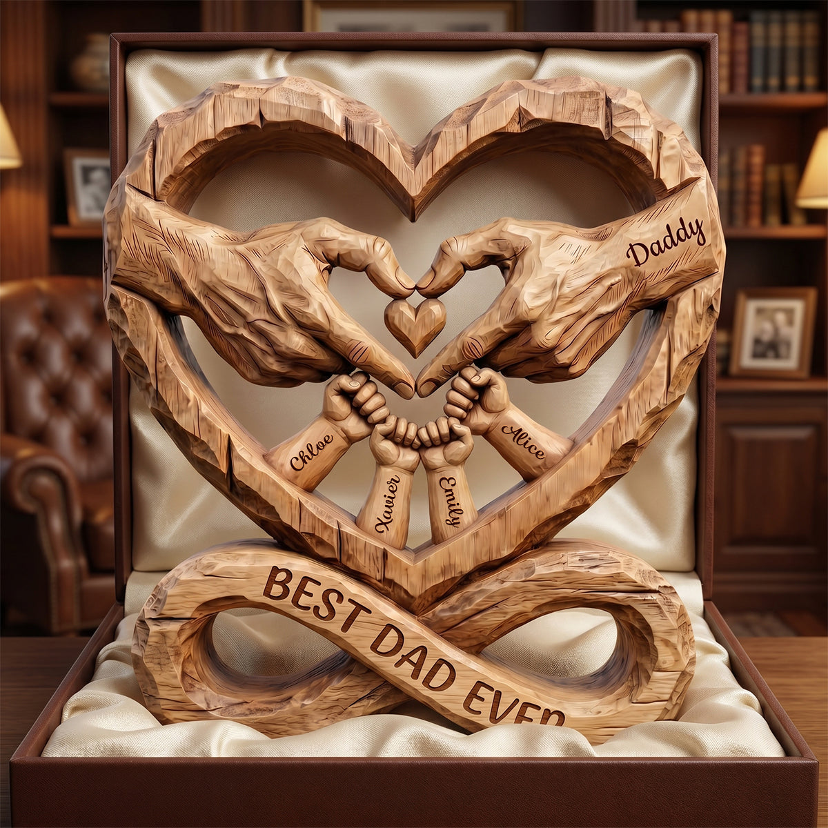 Dad Fist Bump Heart Plaque, Personalized Gifts For Dads 02QHDH140526-Homacus