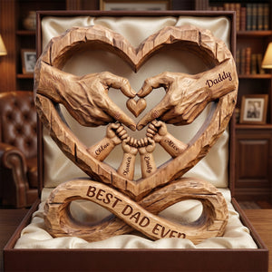 Dad Fist Bump Heart Plaque, Personalized Gifts For Dads 02QHDH140526-Homacus
