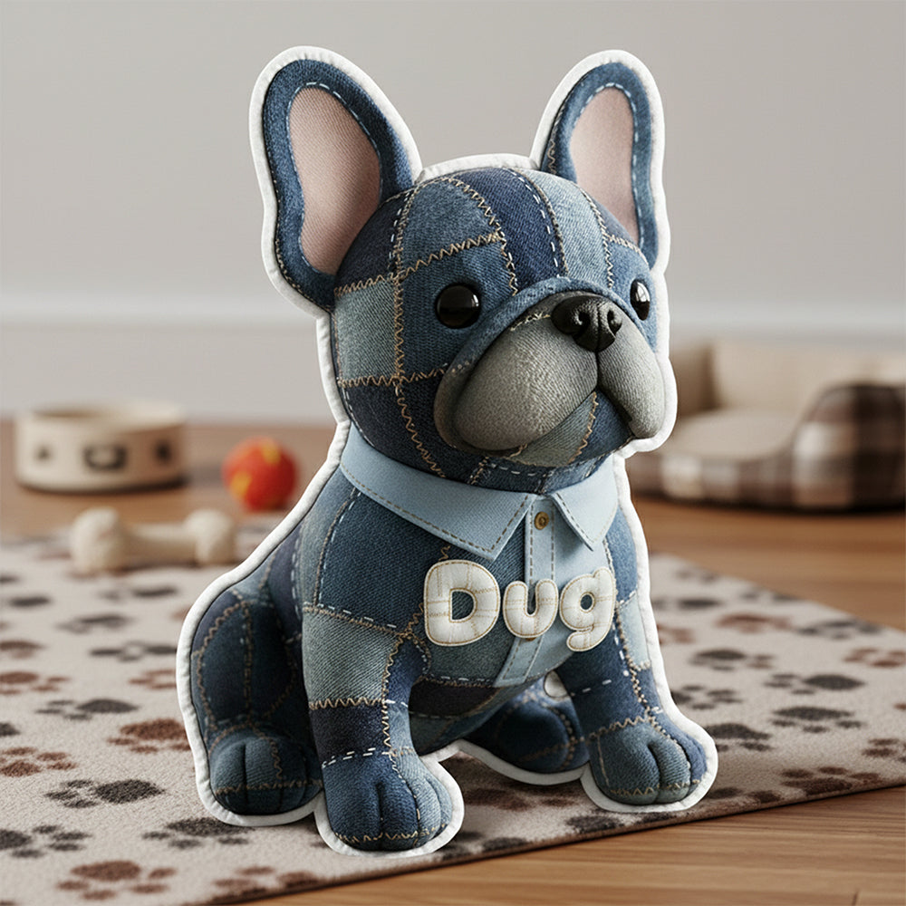 Cute Denim Dog Custom Shape Pillow - Personalized Gifts For Dog Lovers 01pgta021225-Homacus