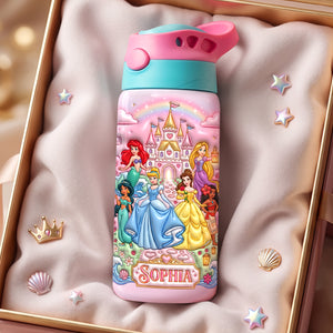 Fairytale Princess 12oz Colorful Kid Tumbler - Personalized Gift For Kids 04TYDH240726