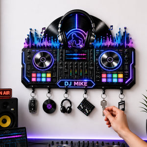 DJ Turntable Key Hanger - Personalized Gifts For Beat Makers 03NALU120626