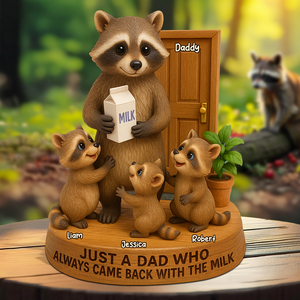 Raccoon Dad Plaque - Personalized Gifts For Dad 04napu130525-Homacus