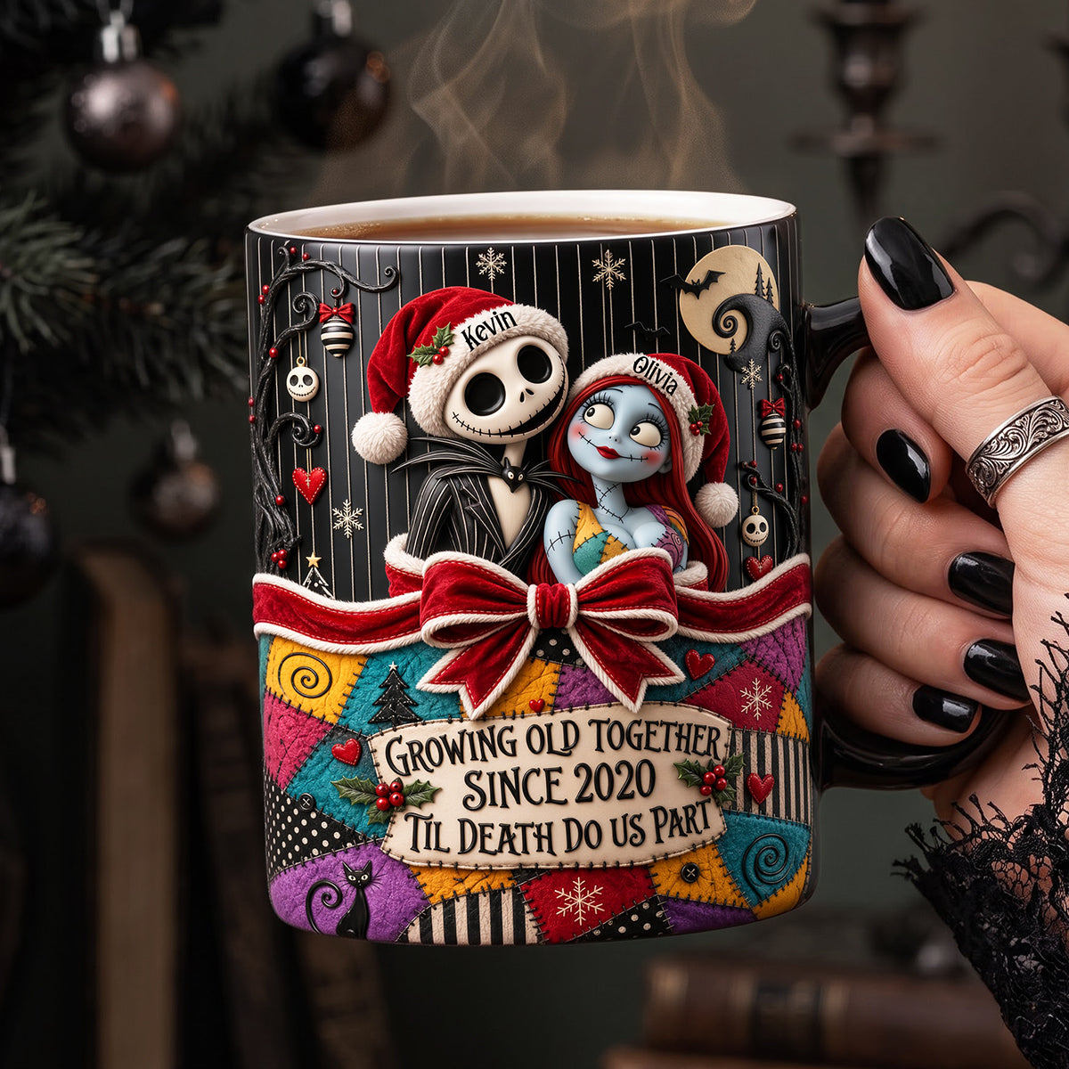 Christmas Gothic Couple Magic Ceramic Coffee Mug - Personalized Gifts 01pata180926