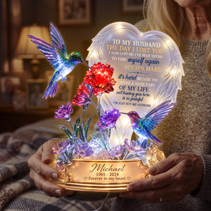 A Part In Heaven Hummingbird Couple Light Box, Personalized Keepsake To Remember The Departed One 01qhta180726
