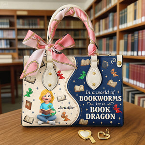 Book And Dragon Leather Bag - Personalized Gifts For Book Lovers 04naqn291225-Homacus