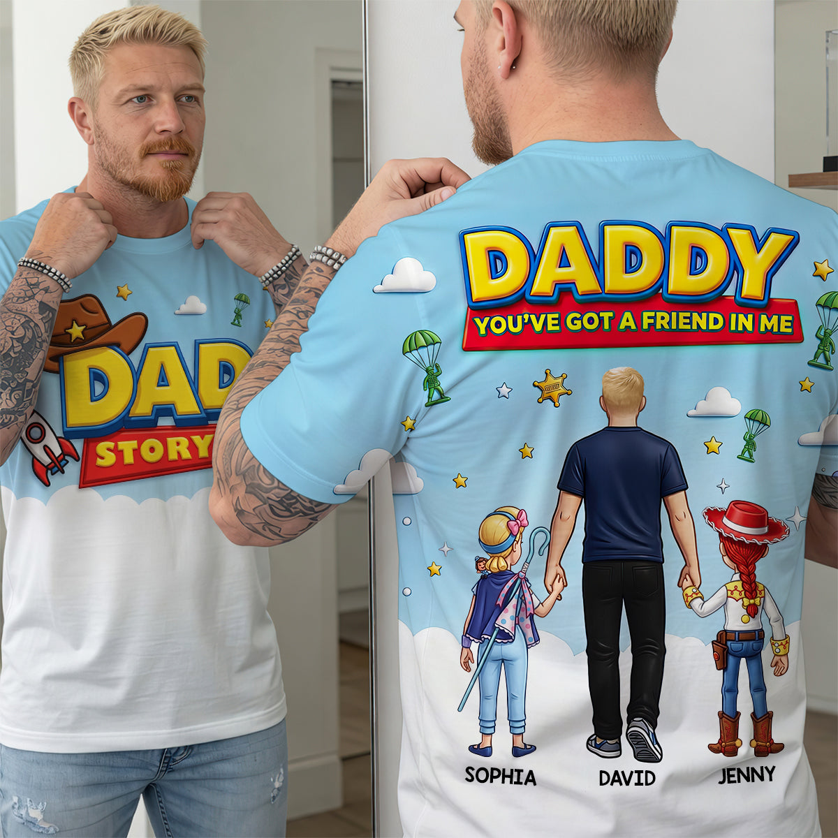 Cosmic Cowboy Dad 3D Shirt - Personalized Gifts For Dads 01HUDT080526-Homacus