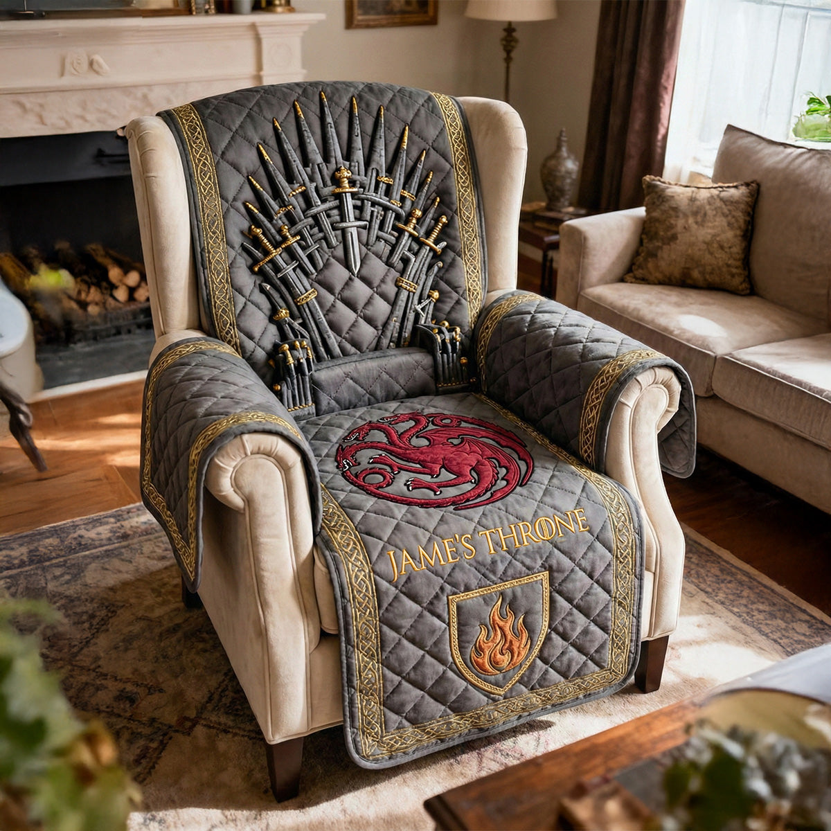 Fantasy Quilted Armchair Cover Personalized Gifts 02QHMG260126-Homacus