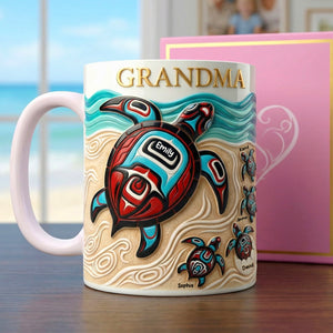 Turtle Grandma Coffee Mug - Personalized Gifts For Grandmas 02huqn090426-Homacus