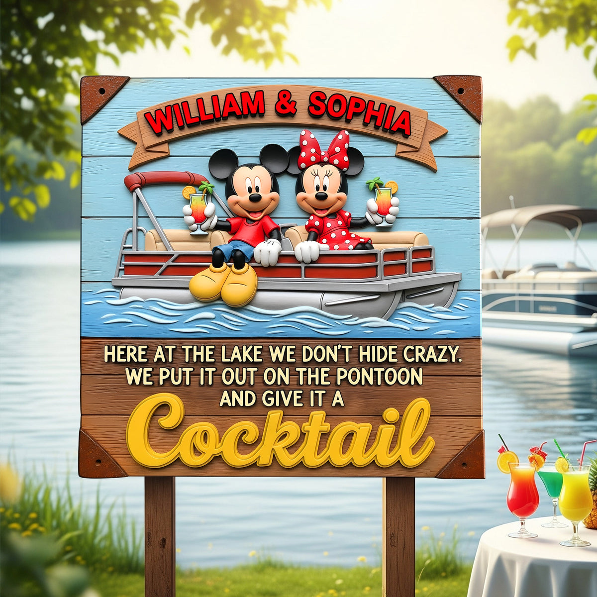 Pontoon Couple Wood Sign - Personalized Gifts For Couple 07nalu190625-Homacus