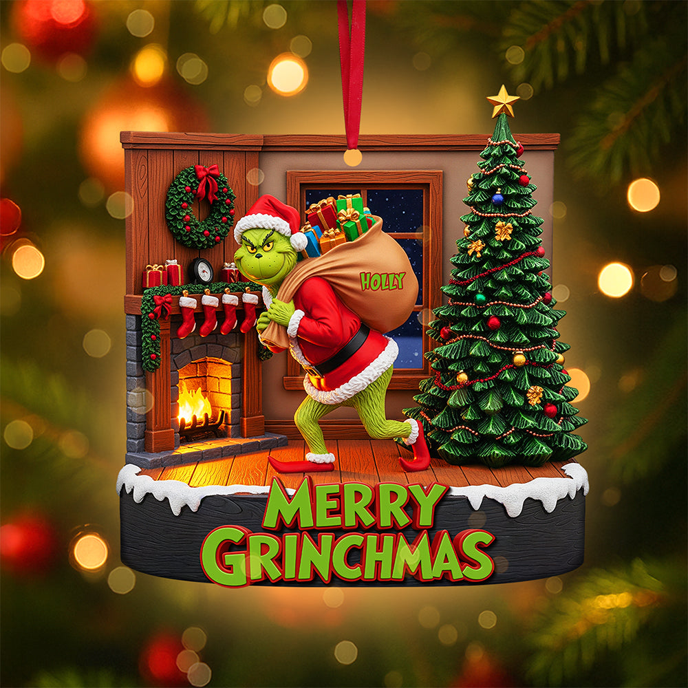 Funny Green Monster Ornament - Personalized Gifts For Loved Ones 04pgta090825-Homacus