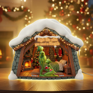 Naughty Green Monster Couple Acrylic Light Box - Personalized Gifts For Couples 03OHQN311025-Homacus