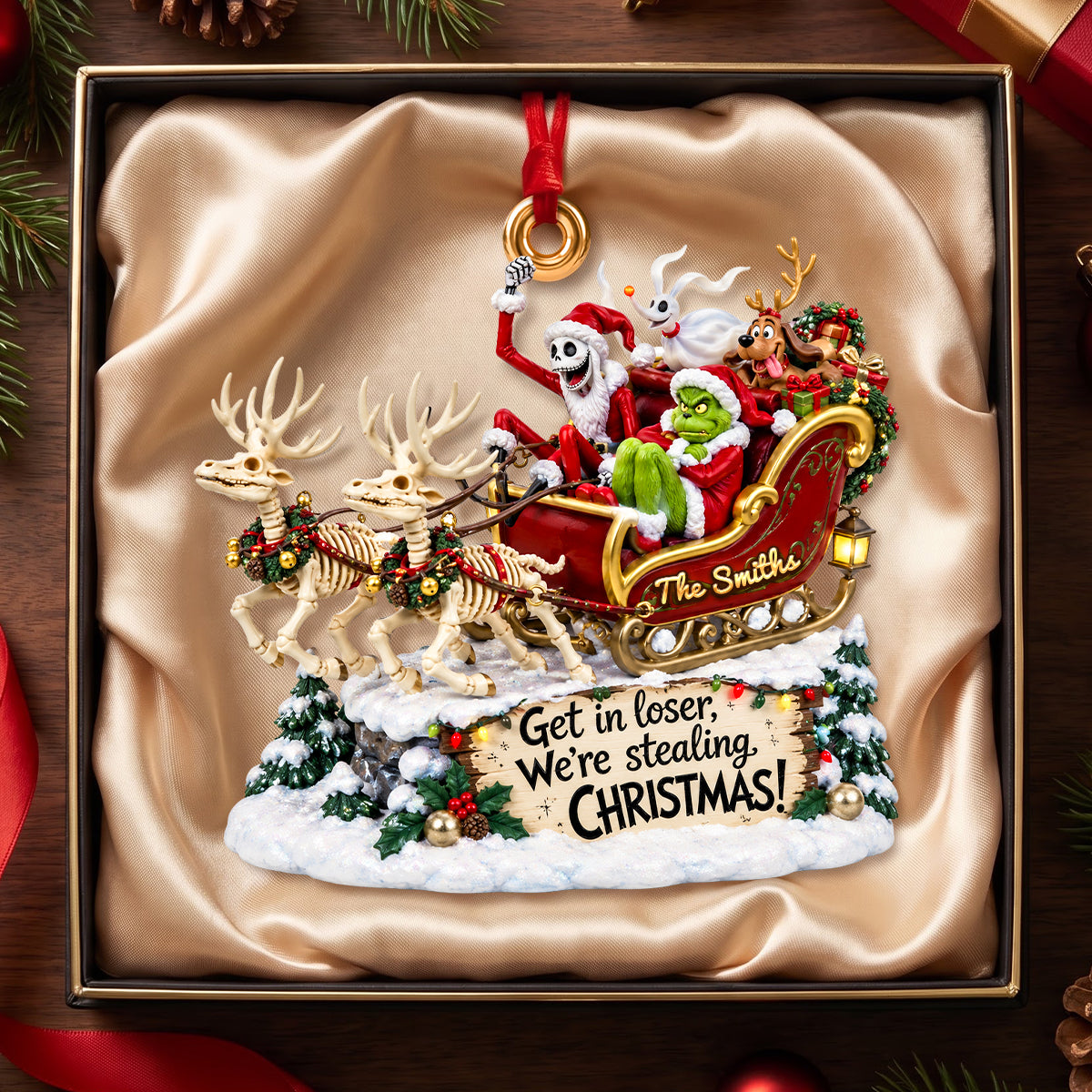 Mischief Crew On A Sleigh Ornament - Personalized Christmas Gifts 01NADH191026-Homacus