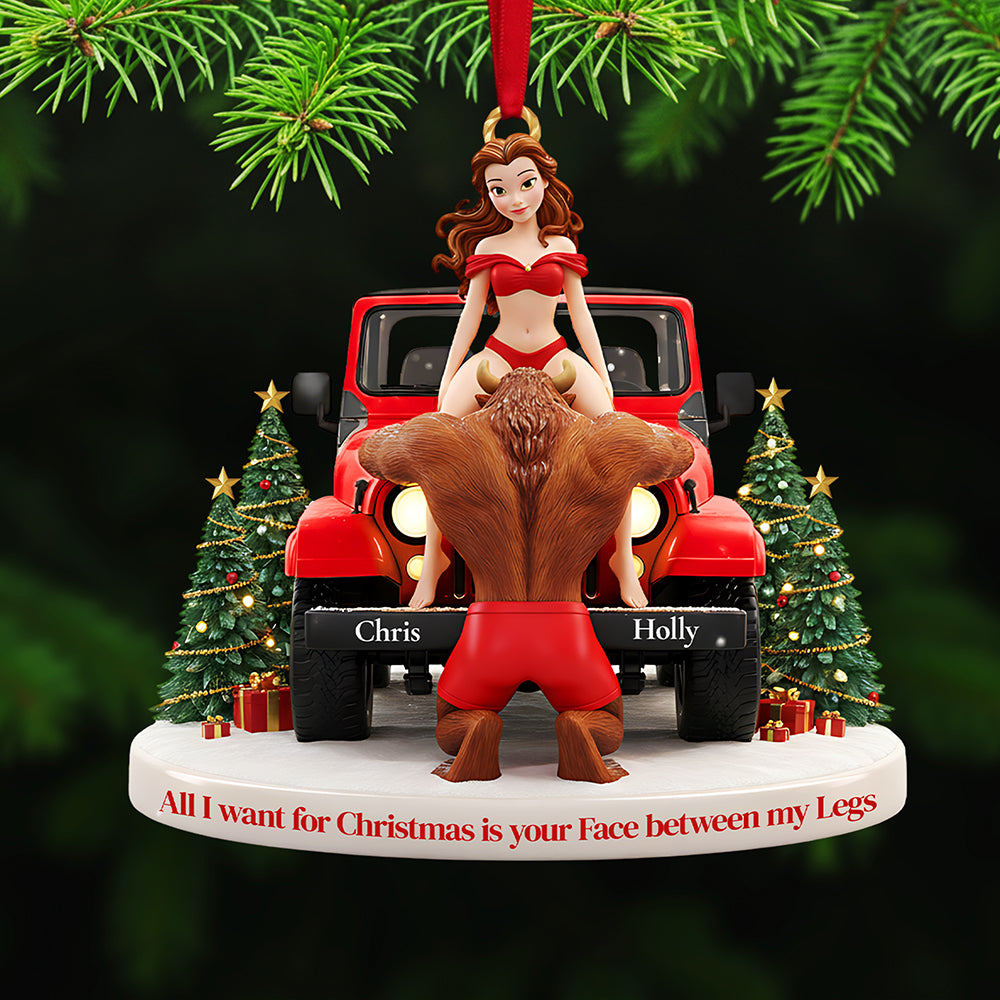 Personalized Gifts For Christmas, Naughty Couple Acrylic Ornament 03ohta241025-Homacus