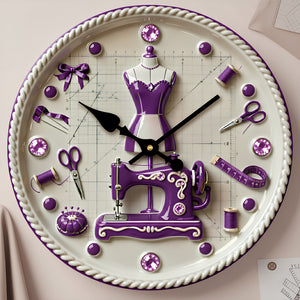 Sewing Room Hanging Wall Clock Personalized Gifts For Sewers 05PADT231225-Homacus