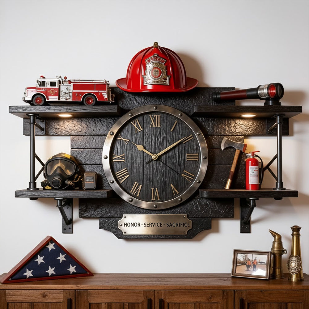 Personalized Gifts For Firefighters Acrylic Hanging Wall Clock 04TOTN261225-Homacus