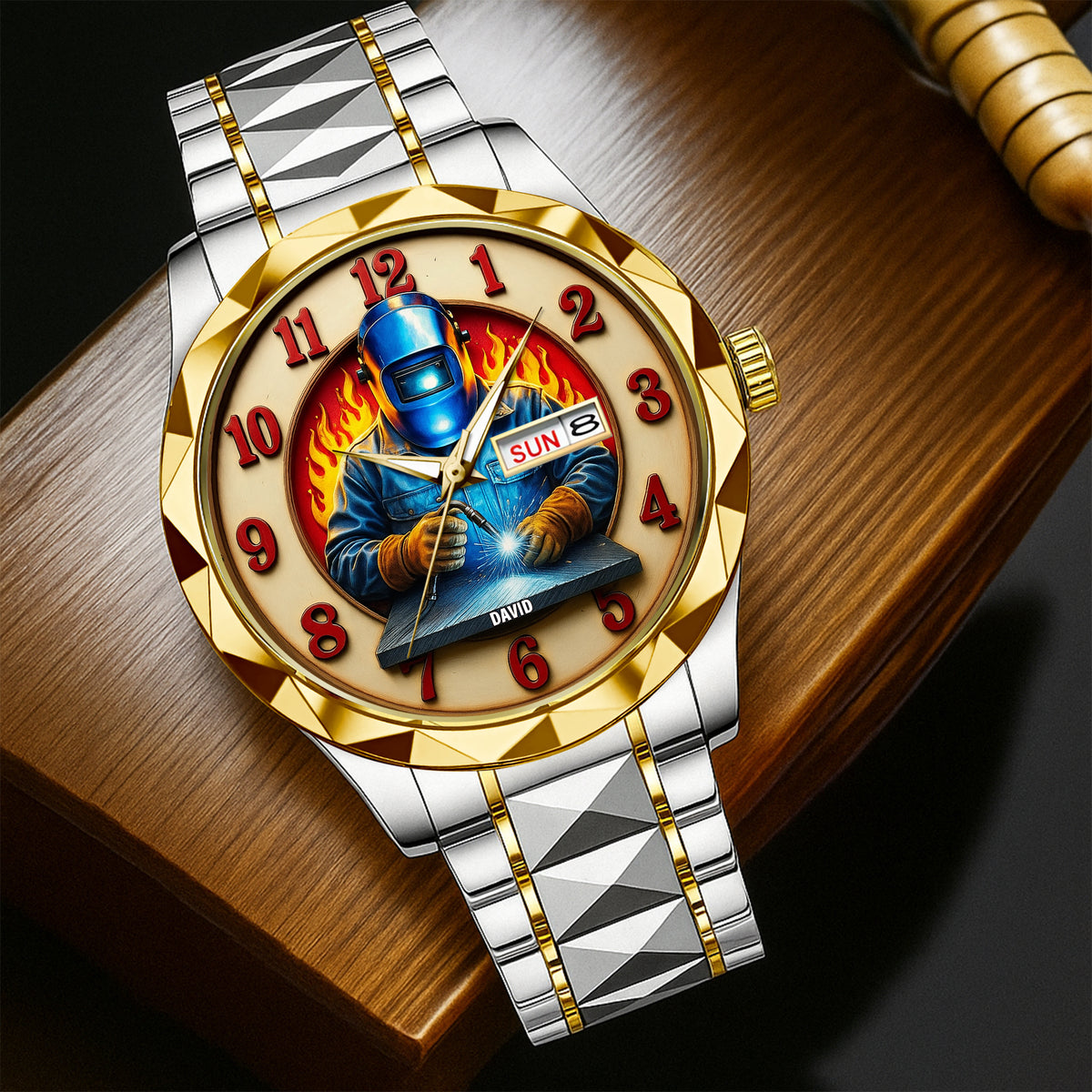 Personalized Christmas Gifts For Welder Stainless Steel Men's Watch 01hutn250725-Homacus