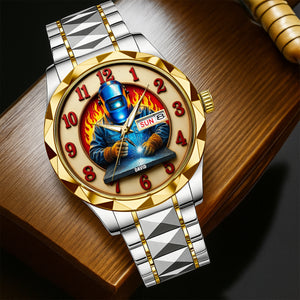 Personalized Christmas Gifts For Welder Stainless Steel Men's Watch 01hutn250725-Homacus