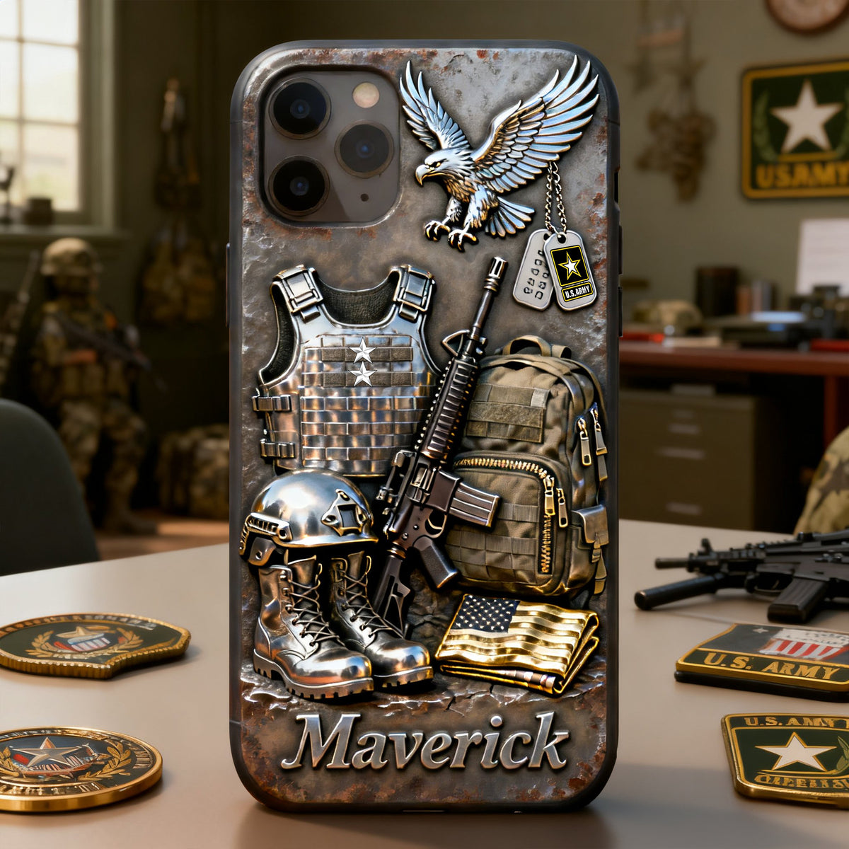 Patriotic Veteran Phone Case – Personalized Gift For Veteran 06TGLU090226-Homacus