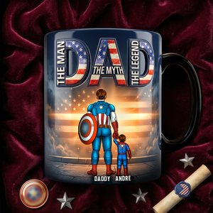Powerful Dad & His Little Ones Magic Coffee Mug - Personalized Gifts For Dads 02NADH230426-Homacus
