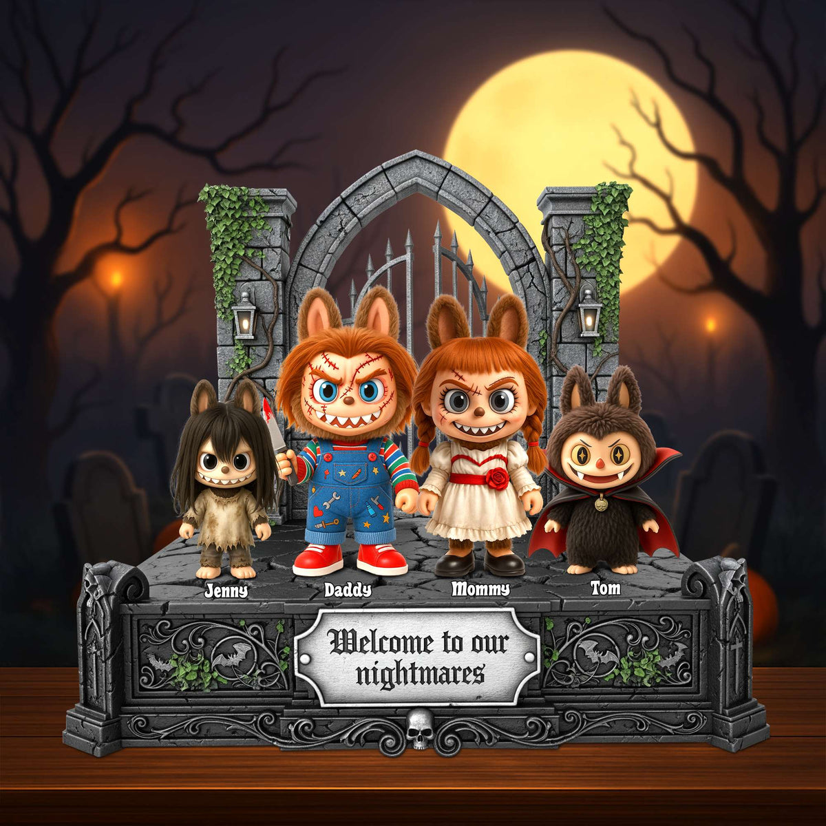 Creepy Family Halloween Acrylic Plaque Personalized Gifts For Fans 02NATN050825-Homacus