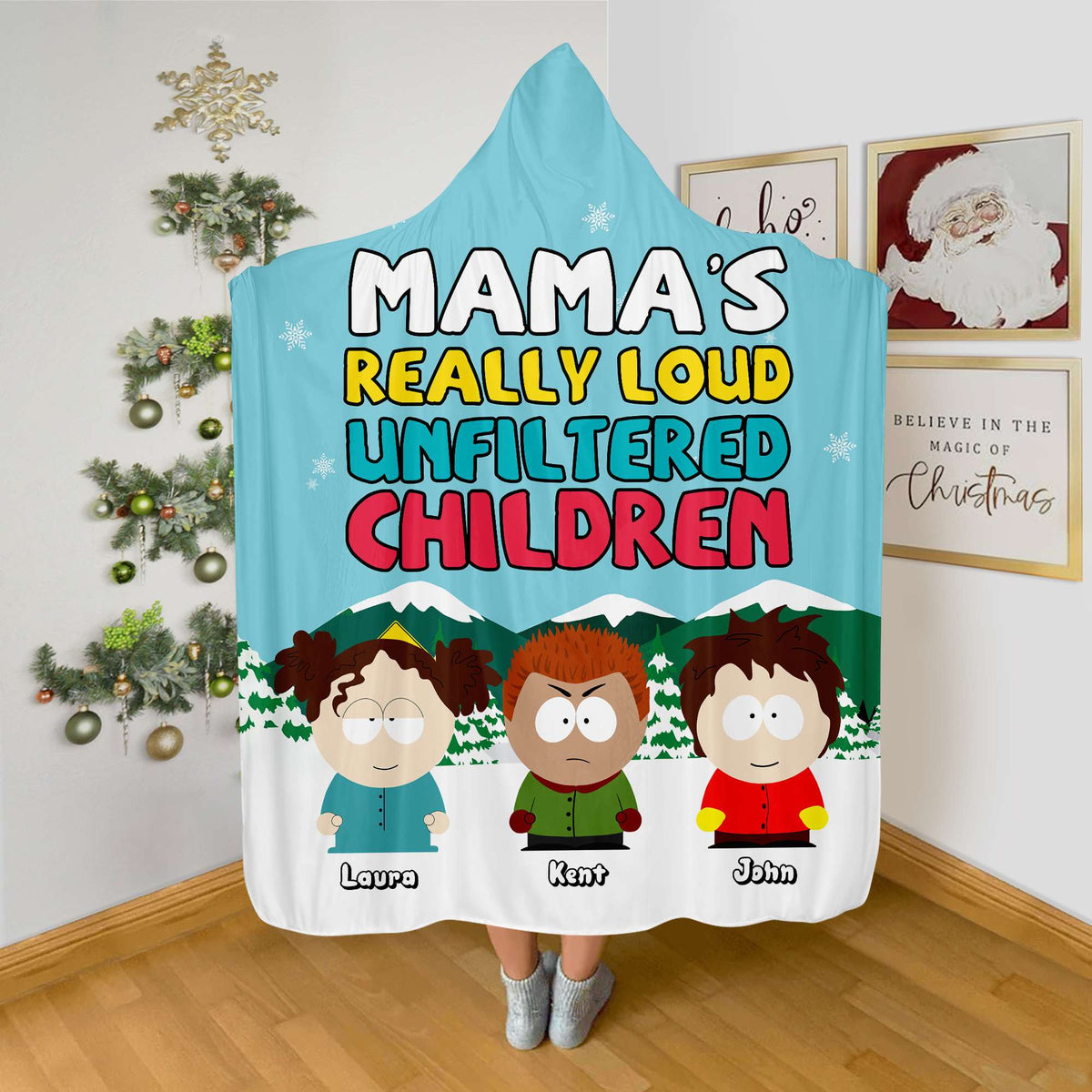 Personalized Gift For Mom Hooded Blanket, Loud Unfiltered Child 03QHLU081124HG-Homacus