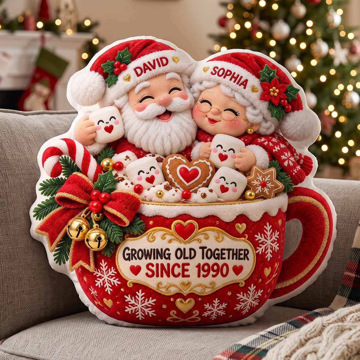Growing Old Together Pillow - Personalized Christmas Gifts For Couple 04totn211026-Homacus