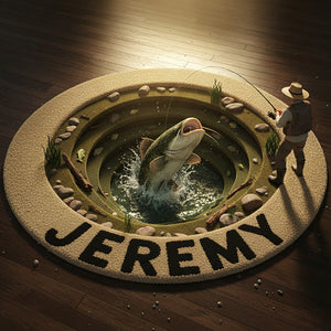 Personalized Gifts For Fishing Lovers, Fish Quilted Round Mat 02hyta061025-Homacus